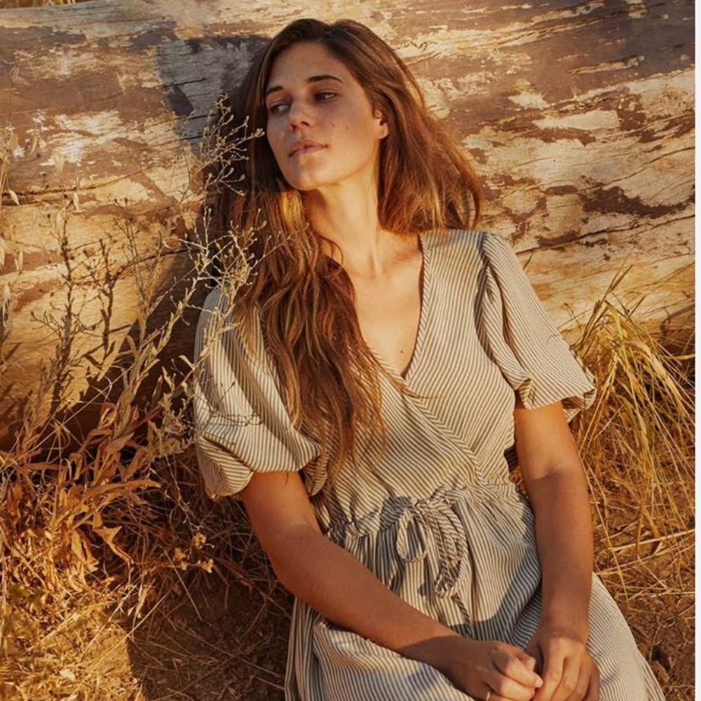 Christy Dawn Striped Cream Dahlia Dress